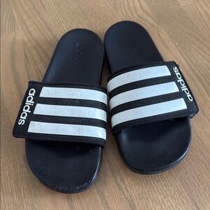 Adidas Kids Black Slide Sandals - gently used condition